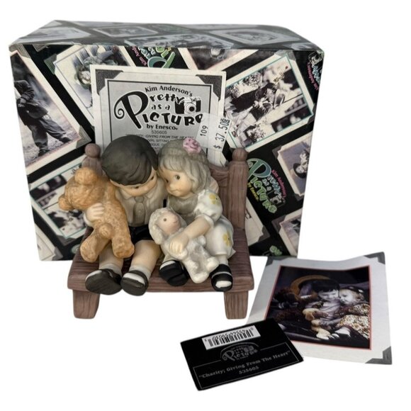 IN BOX Vintage Pretty as a Picture Enesco "Charity Giving From the Heart" 535605 - Picture 1 of 9